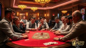 a group of people playing on casino table